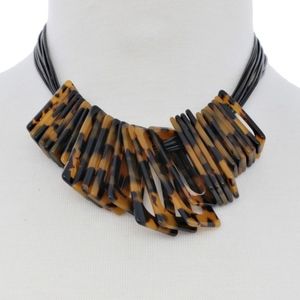 Tortoiseshell Rope Statement Necklace